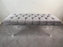 Mid Century Modern Style Grey Velvet Tufted Upholstery & Lucite Legs Bunch