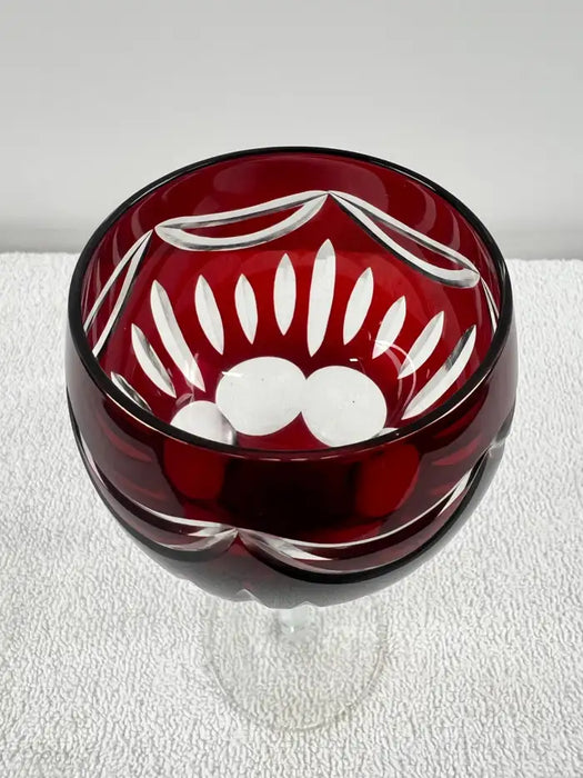 Rare Murano Glass Decanter in Cobalt Blue with Jewel-Tone StemGlasses Set, 7 Pcs