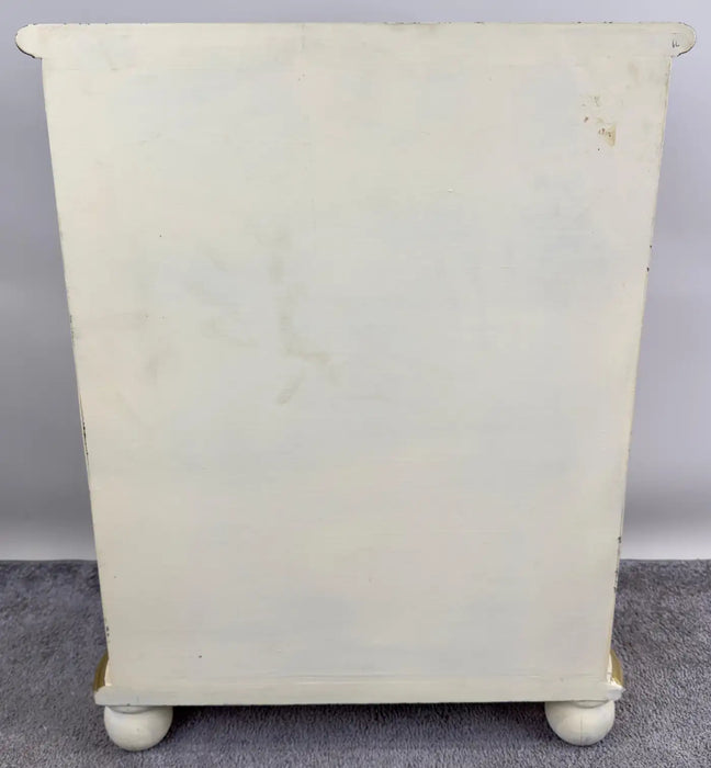 French Provincial Style Off white Nightstand with Floral Motif