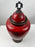 Vintage Chinese Oriental Red Pottery Vase with Lid in Antiqued Design