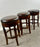 Vintage Traditional Style Frontgate Studded Leather Swivel Stool, a Set of 3