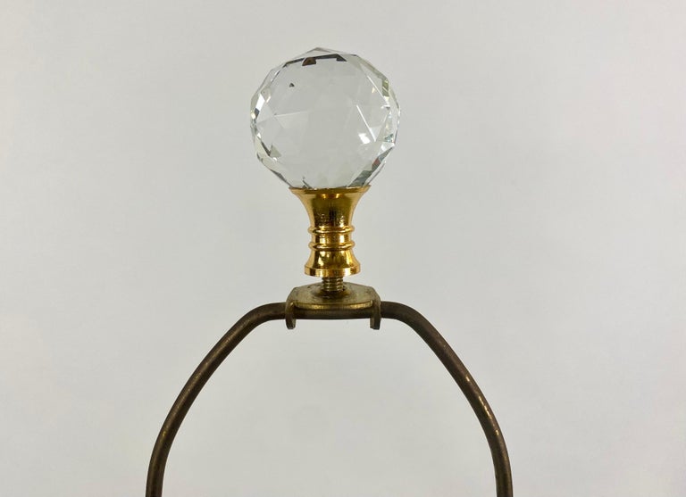 Mid-Century Modern Brass and Glass Table Floor Lamp