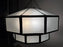 Art Deco Style Large Circular White Milk Glass & Bronze Pendant, Chandelier