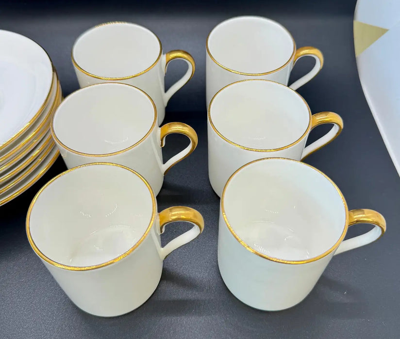 Tiffany & co staffordshire Porcelain Tea Cups and Saucers, 12 Pieces