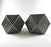 Art Deco Style Sculptural Resin Black and White Side or End Table, a Pair