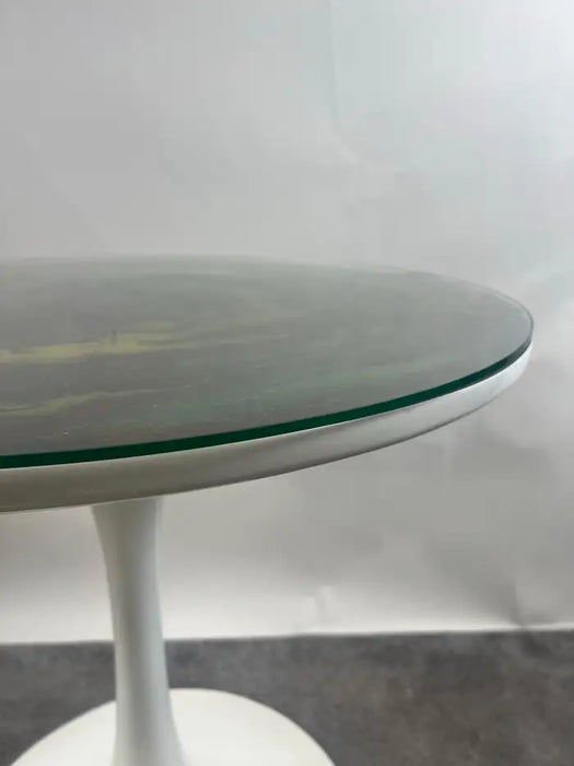 Eero Saarinen MCM Style Tulip Dining or Center Table with Epoxy Resin Design Top