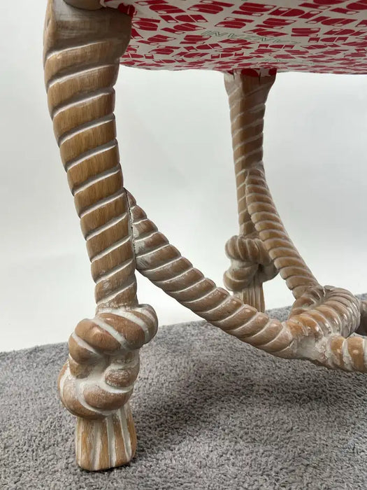 French Napoleon III Style Faux Rope Stool or Ottoman by Cugini Lanzani