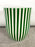 Art Deco Style Green & White Cylindrical Resin Side, End Table or Stool, a Pair