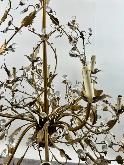 Maison Bagues Style French Foliate Design Chandelier in Bronzed Metal - 12 Arms