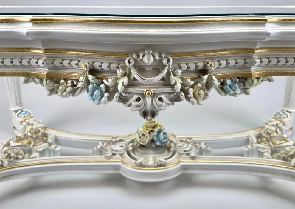Italian Neo-Classical Baroque Style Floral Design Coffee or Cocktail Table