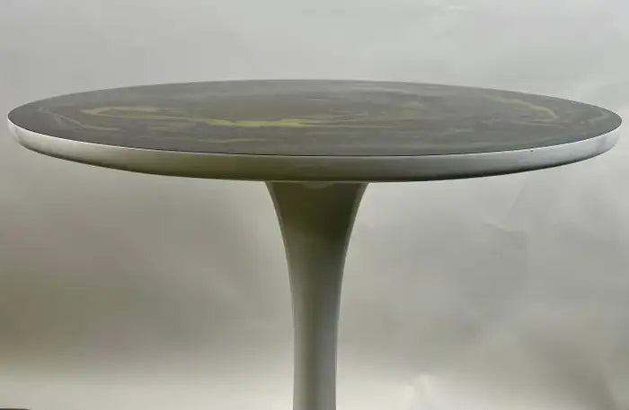 Eero Saarinen MCM Style Tulip Dining or Center Table with Epoxy Resin Design Top