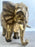 Large Sculptural Elephant Table Base in Carved resin w Antique Gilt Finish