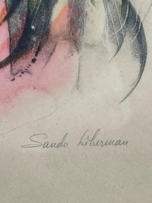 Sandu Liberman " Mother and Daughter" Lithograph Signed & Framed - Artist Proof 1960's