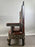 Portuguese Colonial Style Leather & Filigree Design Throne Chair