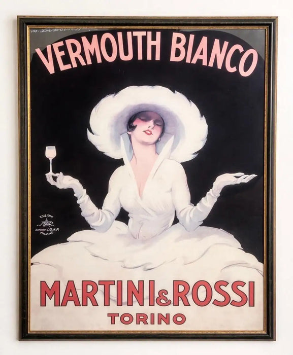 Marcello Dudovich Vermouth Bianco Martini & Rossi, Torino Poster, Framed