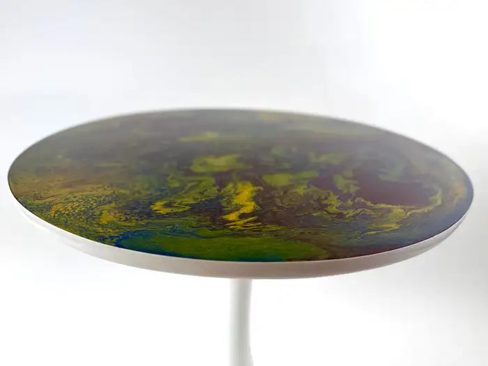 Eero Saarinen MCM Style Tulip Dining or Center Table with Epoxy Resin Design Top