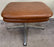Swedish Mid Century Modern Brown Faux Leather Lounge Chair & Ottoman