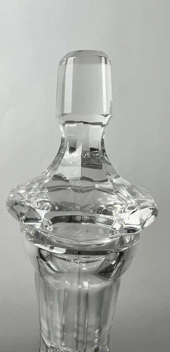 Classic European Cut Crystal Decanter with Faceted Stopper, 14″ H
