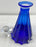 Rare Murano Glass Decanter in Cobalt Blue with Jewel-Tone StemGlasses Set, 7 Pcs