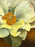 Modern Floral Still Life with White Bloom Oil on Canvas Signed by artist 1990's