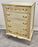 French Provincial Style Highboy Chest of Drawers or Dresser with Floral Design