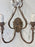 French Louis XV Style Wrought Iron & Crystal Two Arm Wall Sconce, a Pair