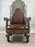 Portuguese Colonial Style Leather & Filigree Design Throne Chair