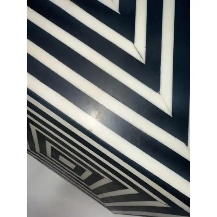 Art Deco Style Sculptural Resin Black & White Pedestal , Side End Table or Stool