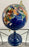 20th Century Lapis Blue Gemstone World Globe with Gilt Meridian Stand