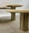Organic Modern Travertine Three-Tier Circular Coffee Table with Metal Base