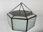 Art Deco Style White Milk Glass and Bronze Octagon Shape Pendant or Flush Mount