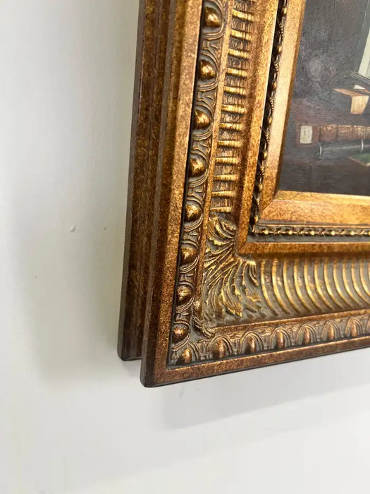 Still Life Violin & Sheet Music Oil on Canvas Signed Hessler, Framed 1900's