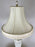 Lenox Empire Style Fluted Column White Porcelain & Brass Table Lamp, a Pair