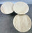 Organic Modern Travertine Three-Tier Circular Coffee Table with Metal Base