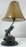 Rustic Style Flying Trout Table Lamp with Bronzed Base and Faux Leather Shade