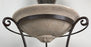 English Victorian Wrought Iron Wash Stand with Oval Mirror, Basin and Pitcher