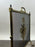 Antique French Art Nouveau Brass Firescreen with Floral & Ribbon Bouquet