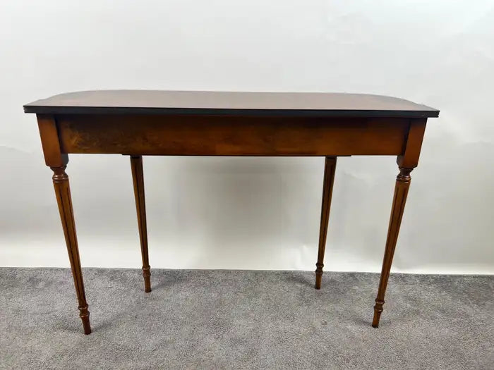 English Georgian Hepplewhite Style Two-Drawer Console Table Mahogany & Walnut