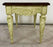 French Louis XVI Style Carved & Antiqued Finish Green Side or End Table
