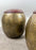 Mid-Century Modern Style Bronze Ottoman or Stool with Leather Top, a Pair