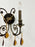 French Rococo Revival Cast Metal Bronzed Wall Sconce w Amber Crystal, Set of 4