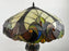 Art Nouveau Tiffany Style Brown & Green Stained Glass Table Lamp, a Pair