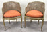 French Louis XV Style Cane Bergere Petite Salon Chair, a Pair Circa 1910's