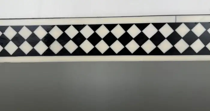 Art Deco Style Black & White Resin Diamond Design Wall, Table or Mantel Mirror
