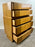 Mid-Century Modern R-Way Birdseye Maple Highboy Chest of 5 Drawers