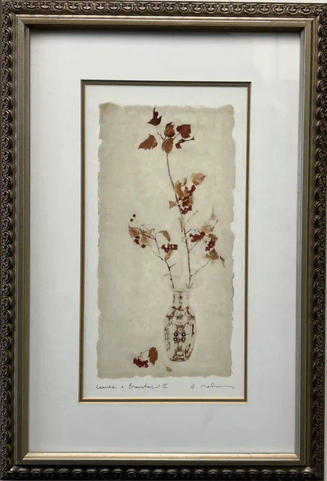 Amy Melious Leaves and Branches Series – Set of Four Signed Botanical Prints 1980s's