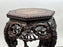 Antique Chinese Rosewood Hand Carved Octagonal w Marble Insert Pedestal or Table