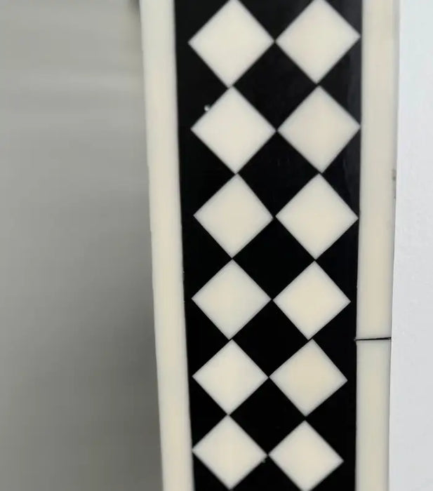 Art Deco Style Black & White Resin Diamond Design Wall, Table or Mantel Mirror