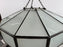 Art Deco Style Large Circular White Milk Glass & Bronze Pendant, Chandelier