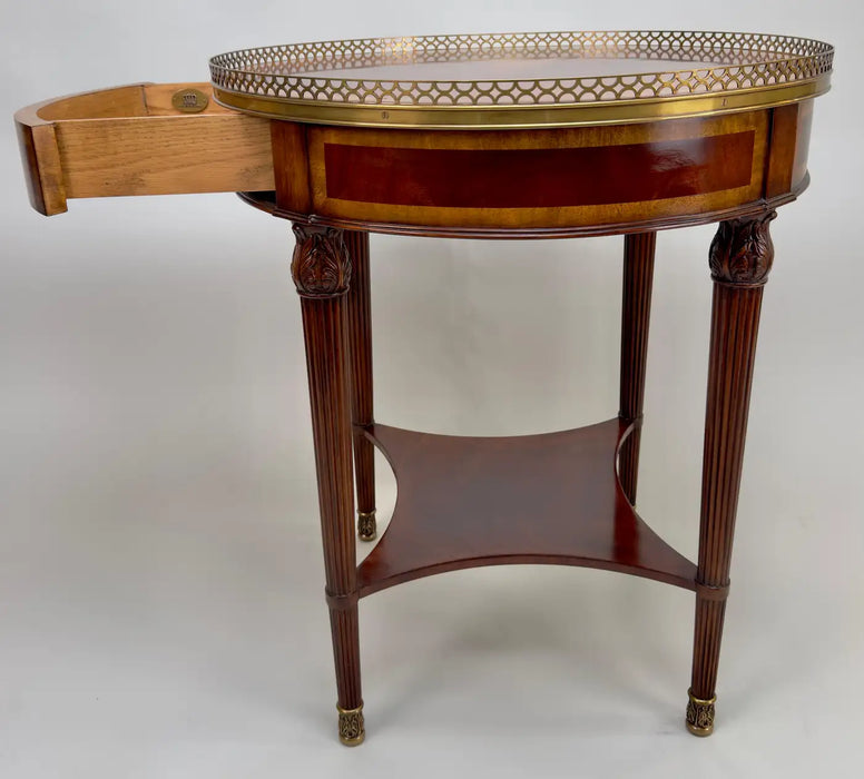 LLyod Boxton French Louis XVI Style Bouillotte Mahogany Side, End Table, a pair
